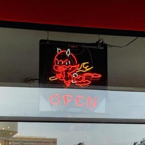 Torchy's Mascot Open Sign