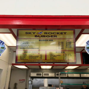 Sky Rocket Burger Menu Board