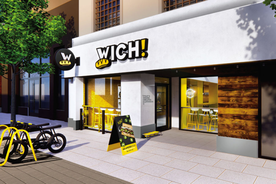 Wich! by Which Wich storefront rendering. Dallas, TX