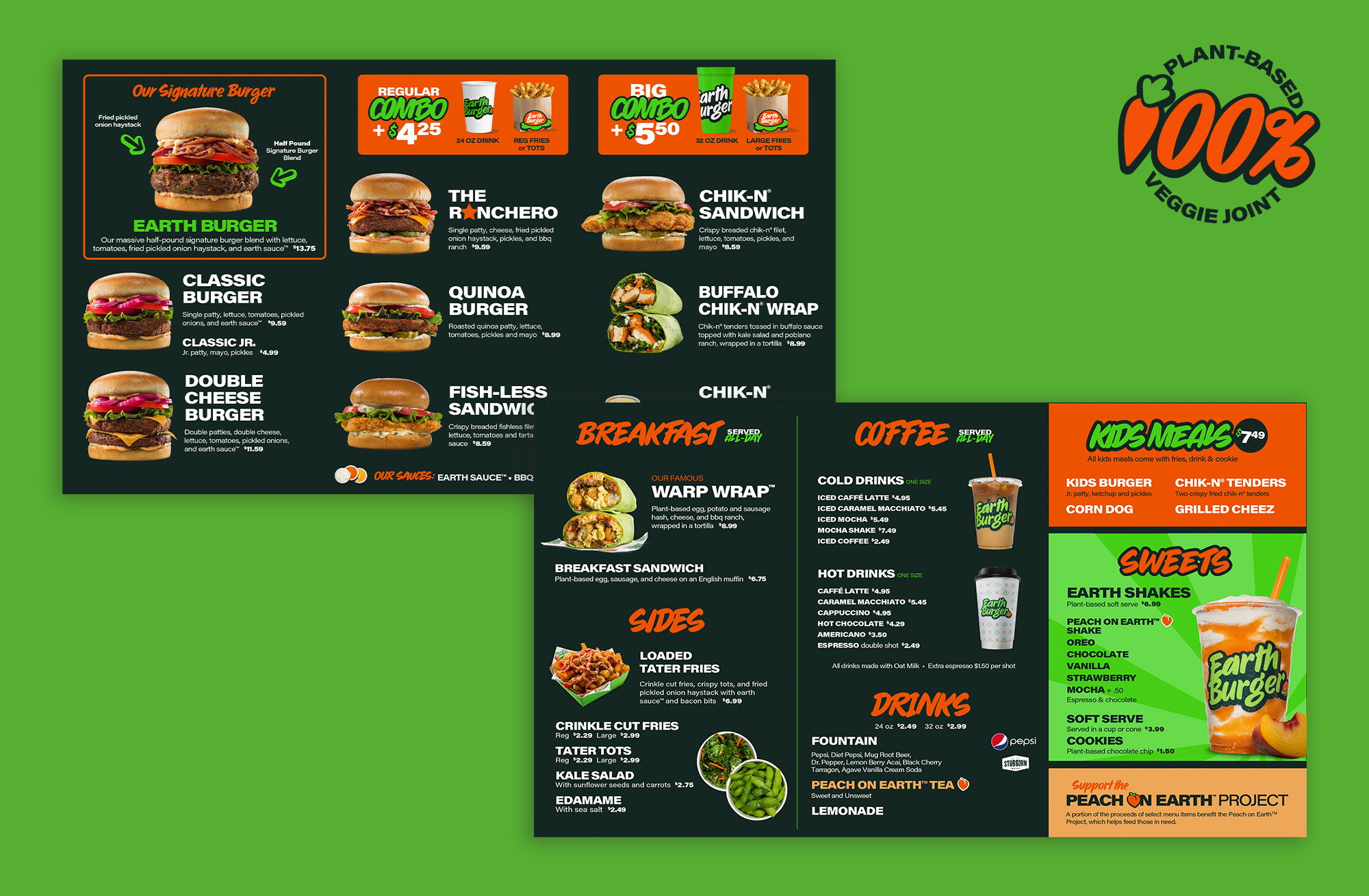 Earth Burger menu design